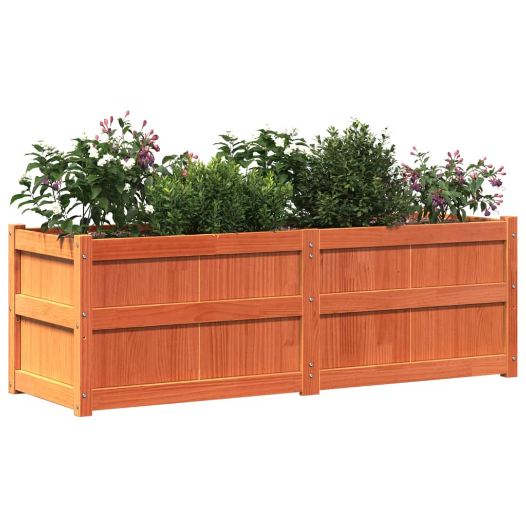 vidaXL Fioriera Giardino Marrone Cera 150x50x50 cm Legno Massello Pino