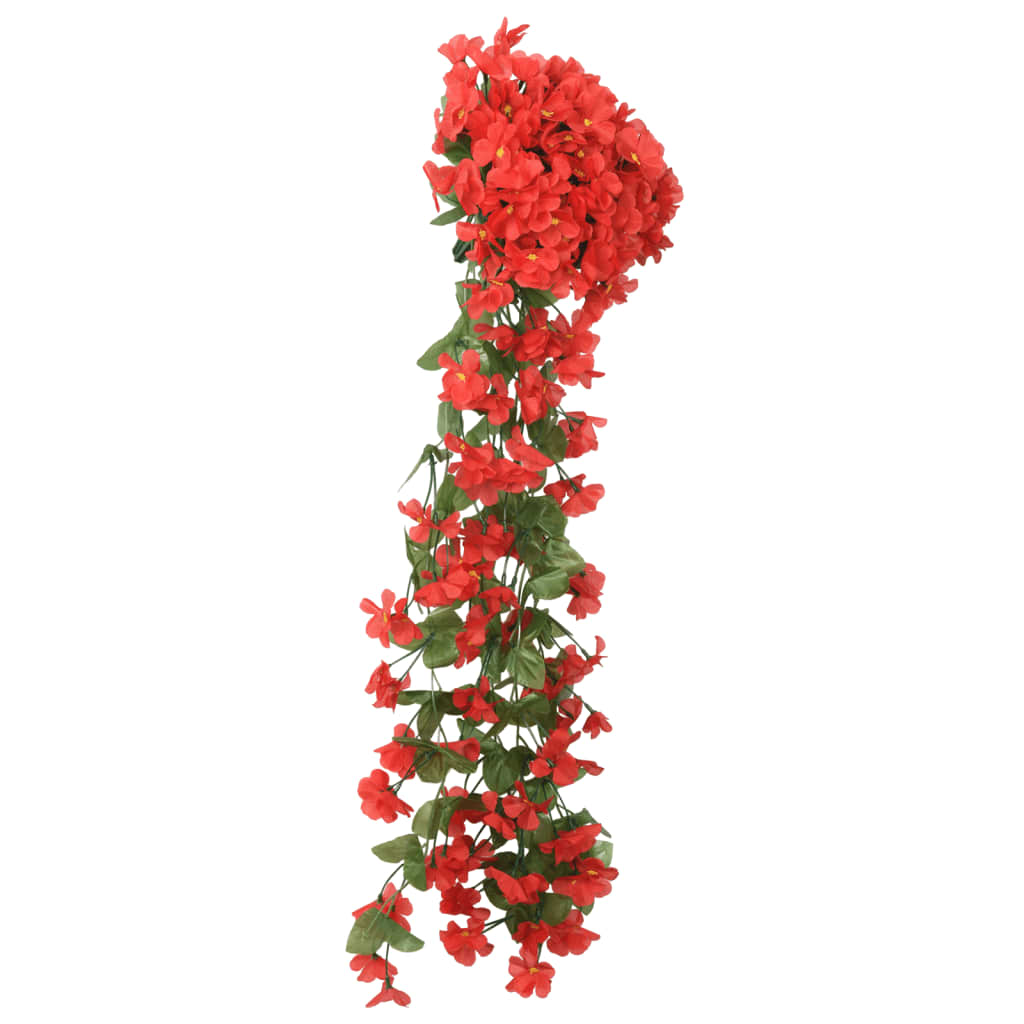 vidaXL Ghirlande Fiori Artificiali Natale 3 pz Rosso 85 cm