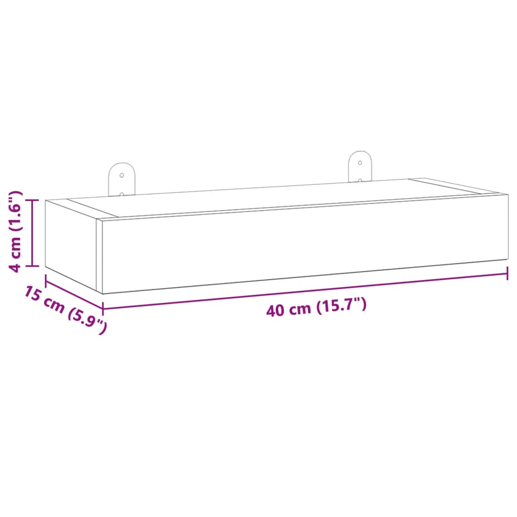 vidaXL Mensole da Parete 2 pz 40x15x4 cm in Legno Massello di Teak