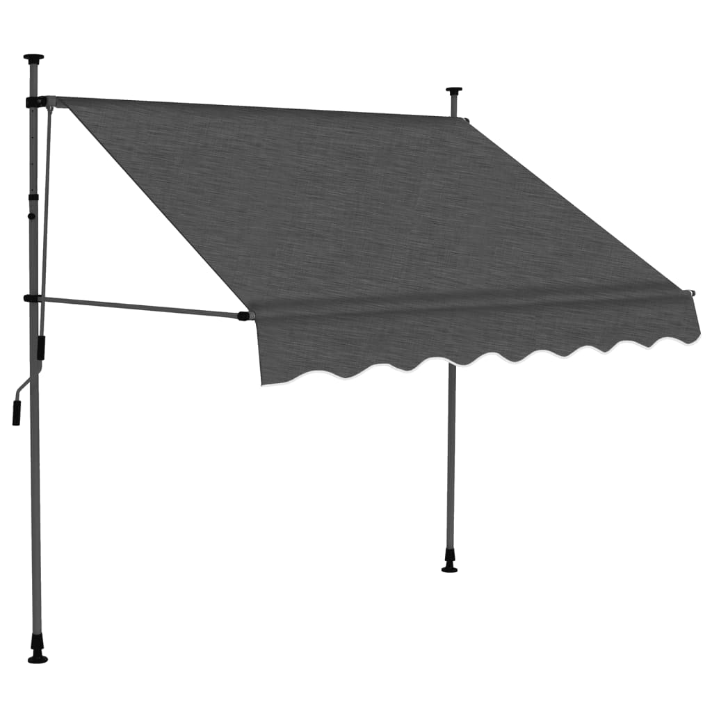 vidaXL Tenda da Sole Retrattile Manuale con LED 150 cm Antracite