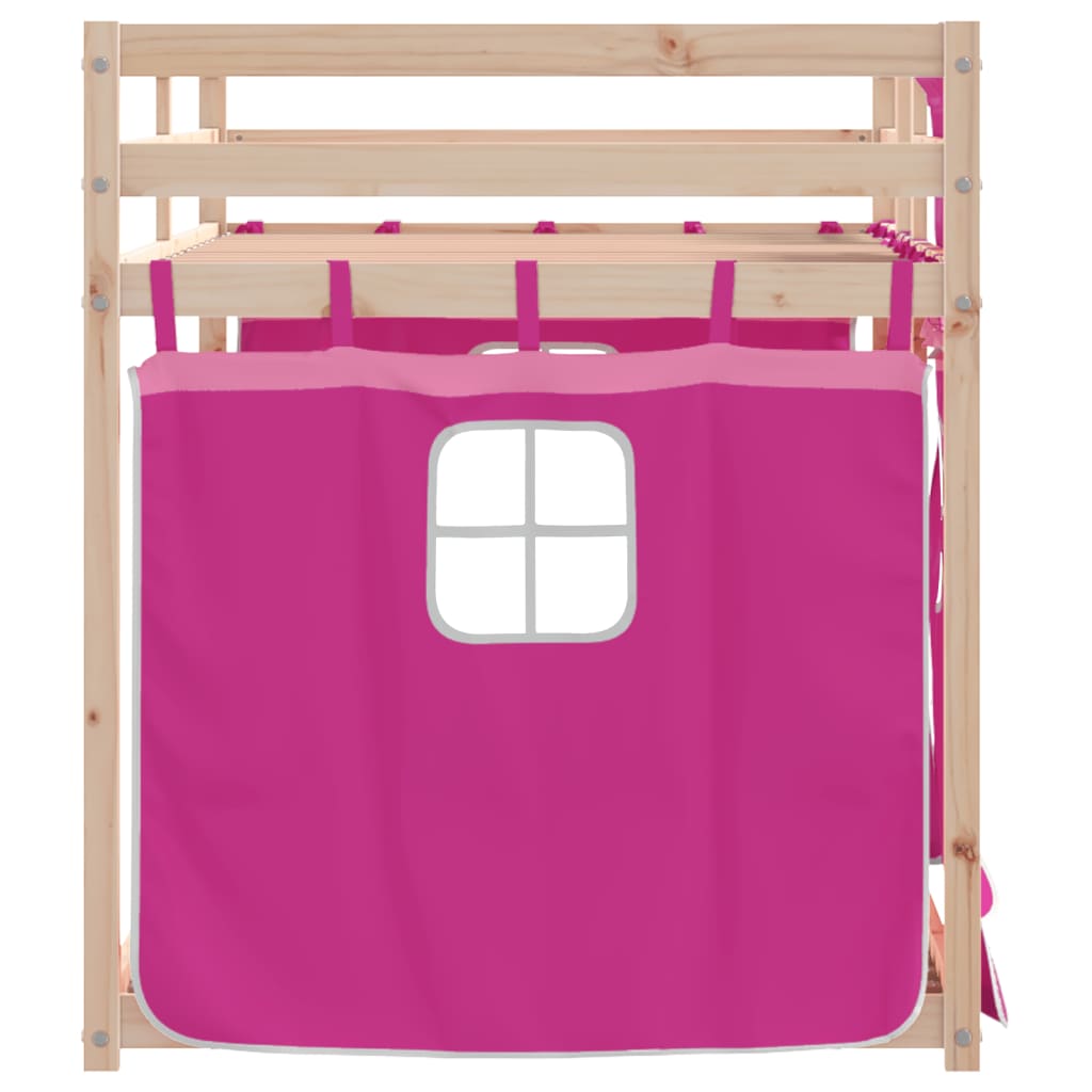 vidaXL Letto a Castello senza Materasso Rosa 90x200 cm Legno di Pino