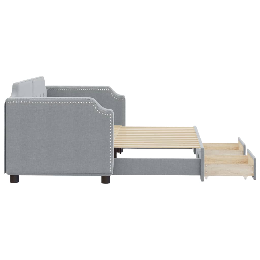 vidaXL Divano Letto Estraibile Cassetti Grigio Chiaro 80x200cm Tessuto