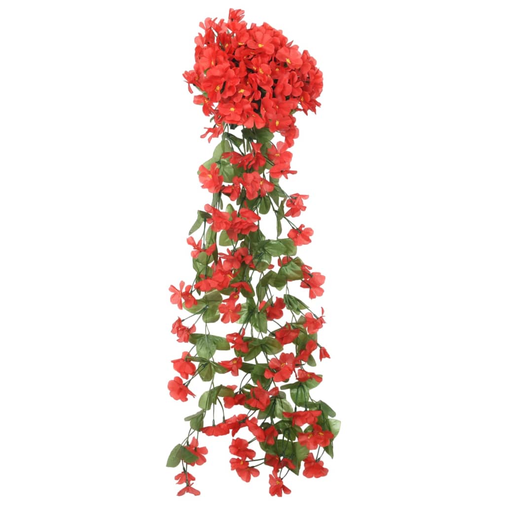 vidaXL Ghirlande Fiori Artificiali Natale 3 pz Rosso 85 cm