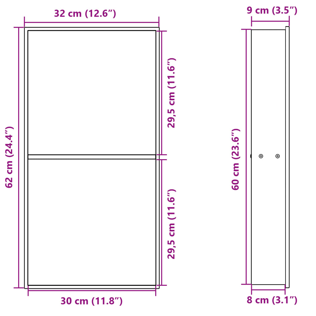 vidaXL Nicchia per Doccia Oro Spazzolato 32x62x9cm in Acciaio Inox