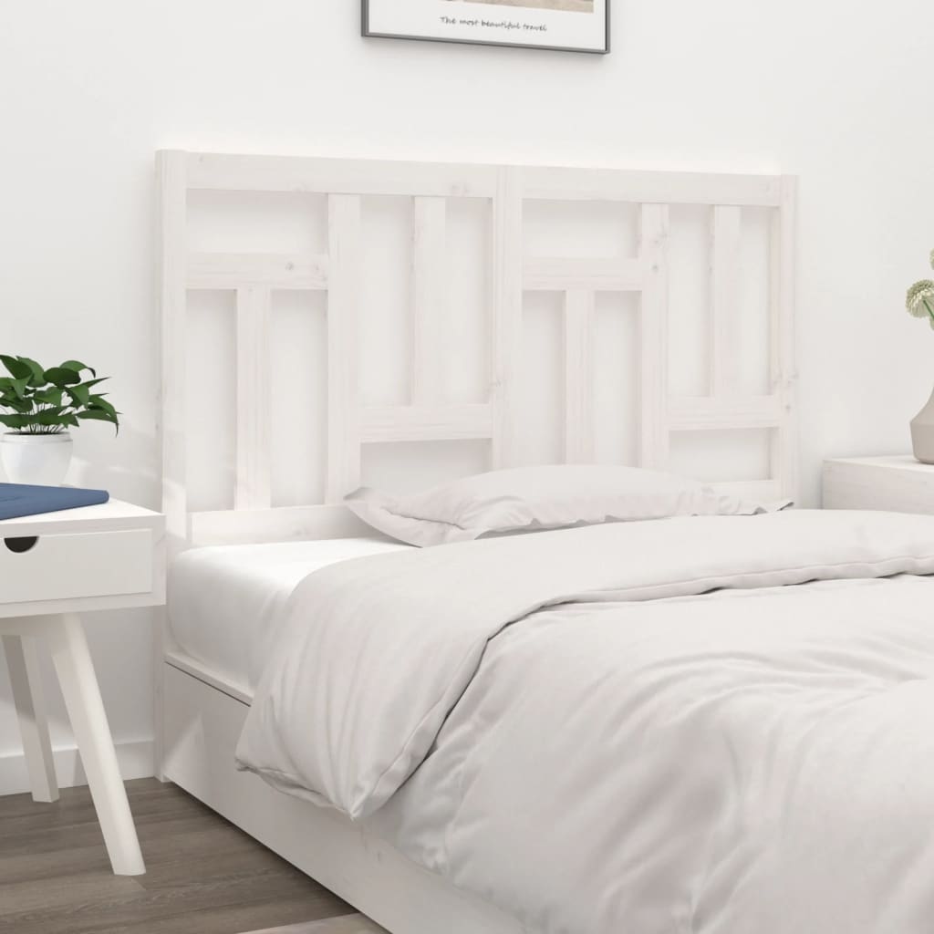 vidaXL Testiera per Letto Bianca 125,5x4x100 cm Legno Massello di Pino