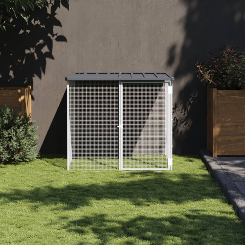 vidaXL Gabbia Polli con Tetto Antracite 103x98x90 cm Acciaio Zincato