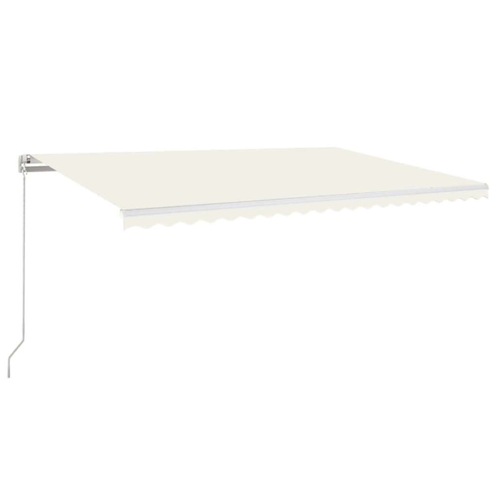 vidaXL Tenda da Sole Retrattile Manuale LED 500x350 cm Crema