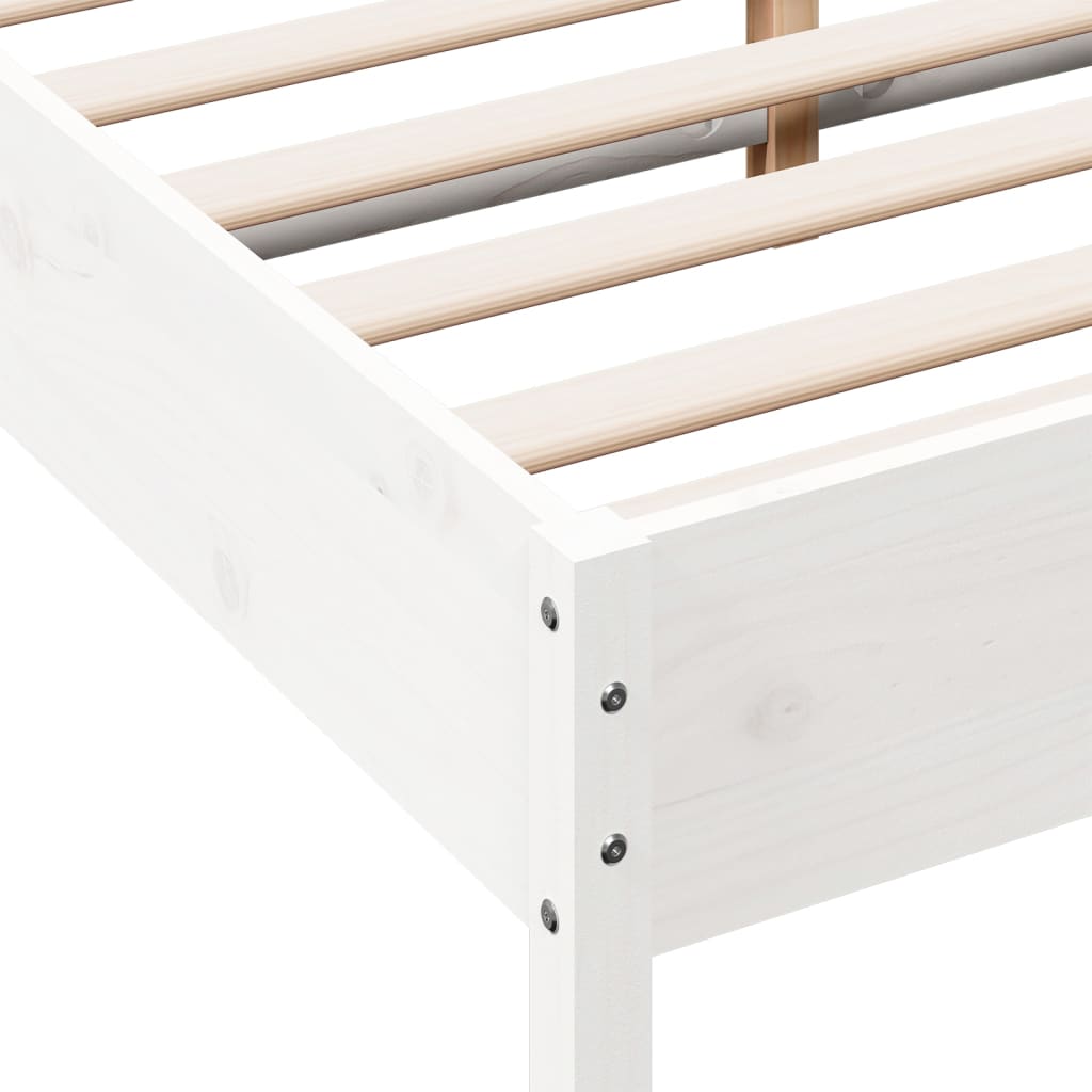 vidaXL Letto senza Materasso Bianco 135x190 cm Legno Massello di Pino