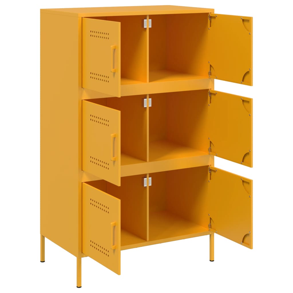 vidaXL Credenza Giallo Senape 68x39x113 cm in Acciaio