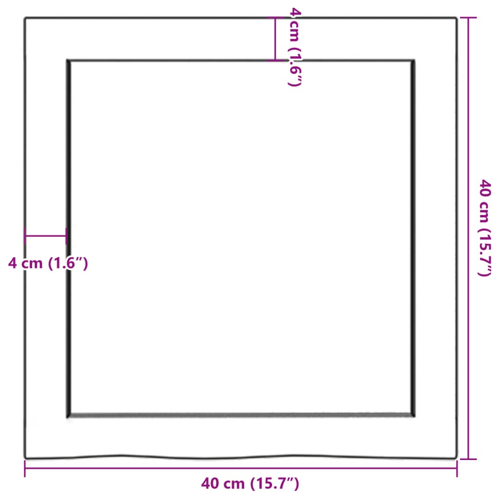 vidaXL Ripiano a Parete 40x40x(2-4) cm Massello Rovere Non Trattato