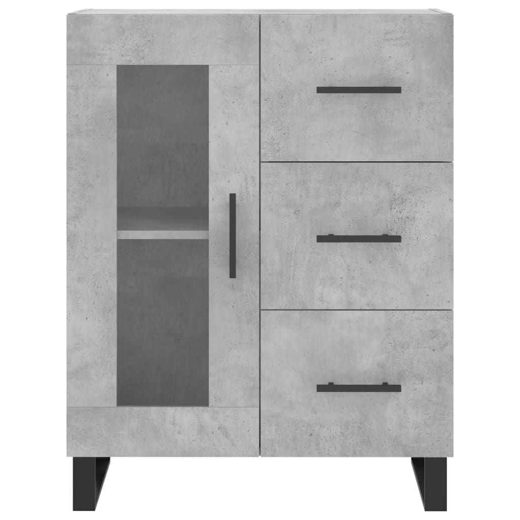 vidaXL Credenza Grigio Cemento 69,5x34x90 cm in Legno Multistrato