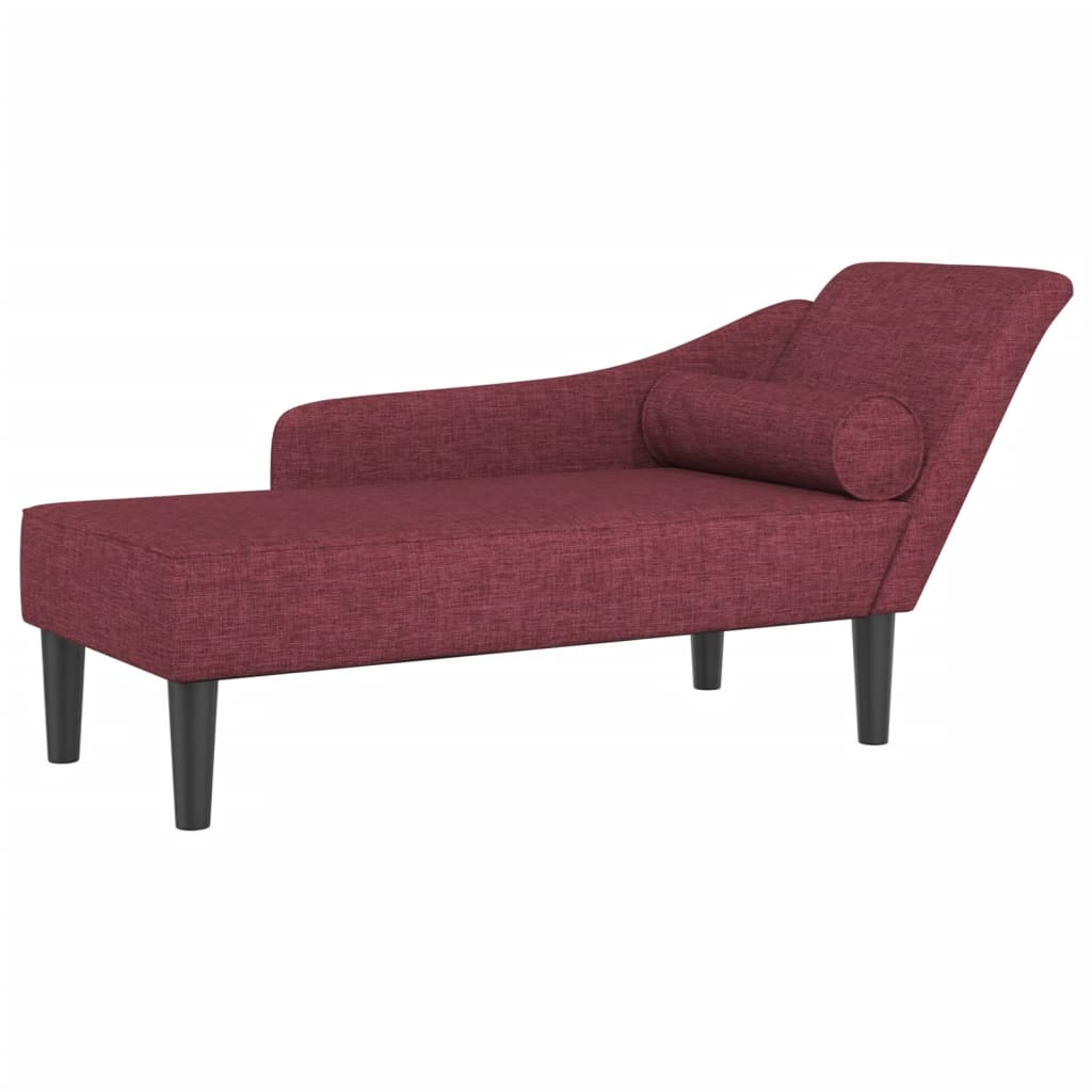 vidaXL Chaise Lounge con Cuscini Rosso Vino in Tessuto