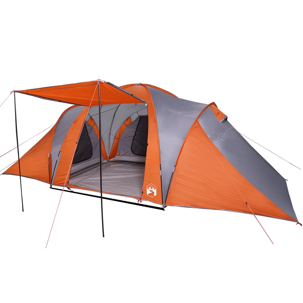 vidaXL Tenda da Campeggio a Cupola 6 Persone Grigio e Arancione