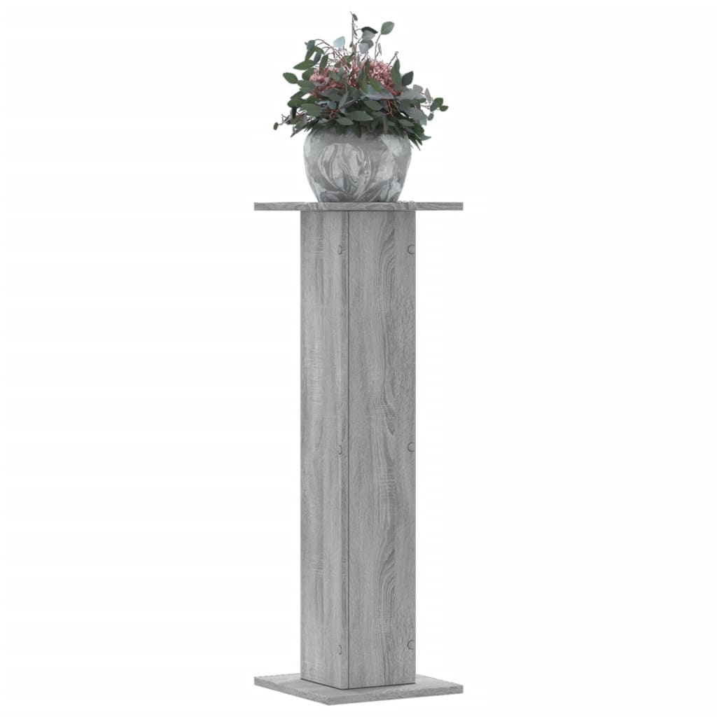 vidaXL Supporti per Piante 2 pz Grigio Sonoma 30x30x95cm in Truciolato