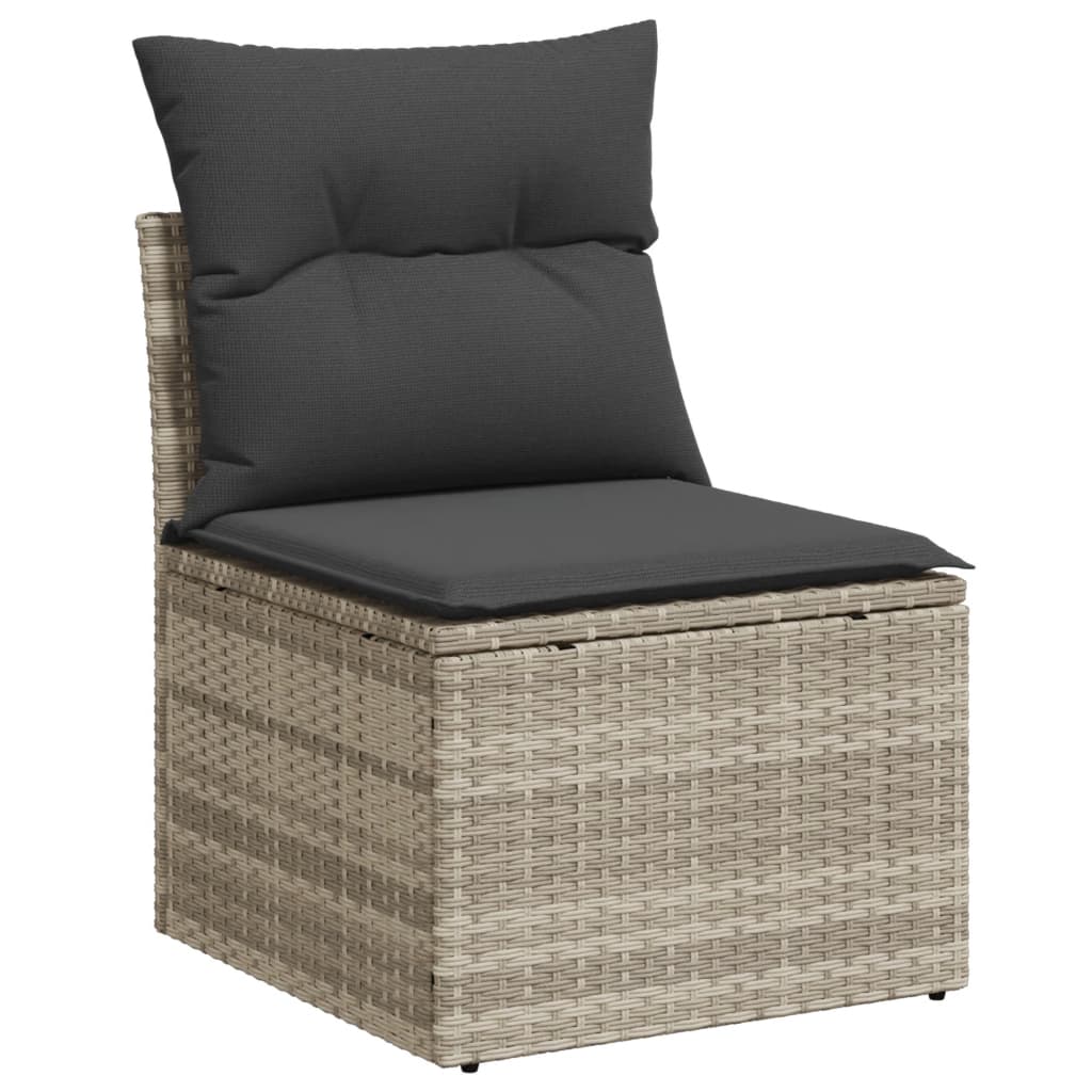 vidaXL Set Divano da Giardino 4pz con Cuscini Grigio Chiaro Polyrattan