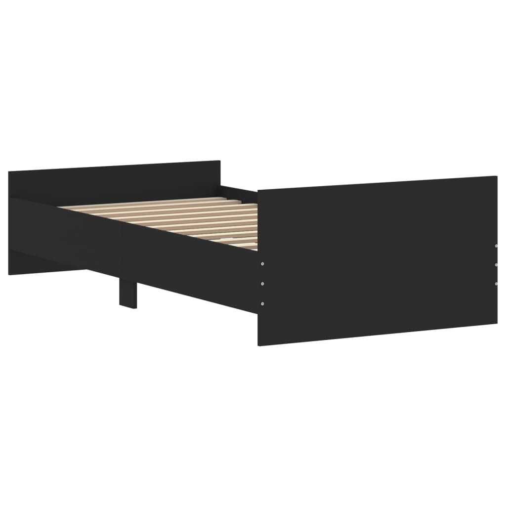 vidaXL Giroletto Nero 90x190 cm in Legno Multistrato