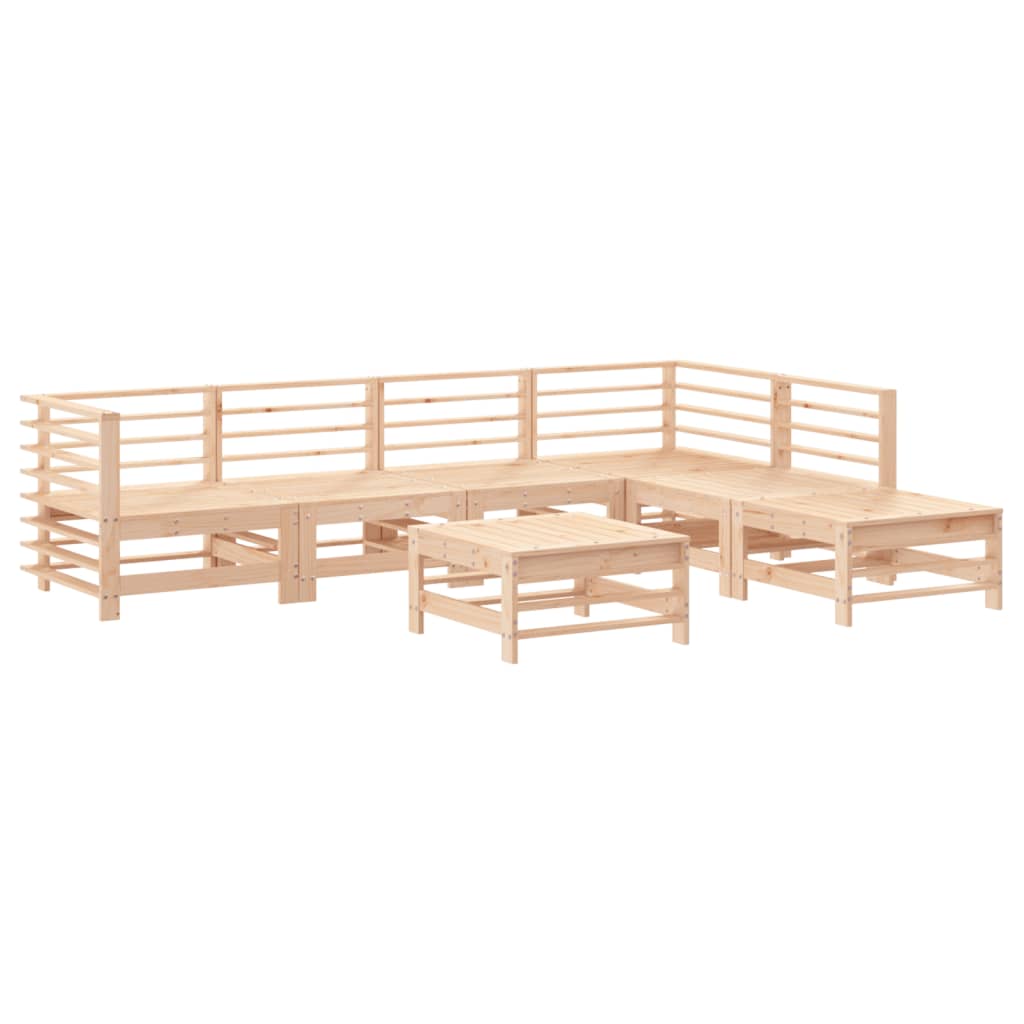 vidaXL Set Divani da Giardino 7 pz con Cuscini in Legno Massello