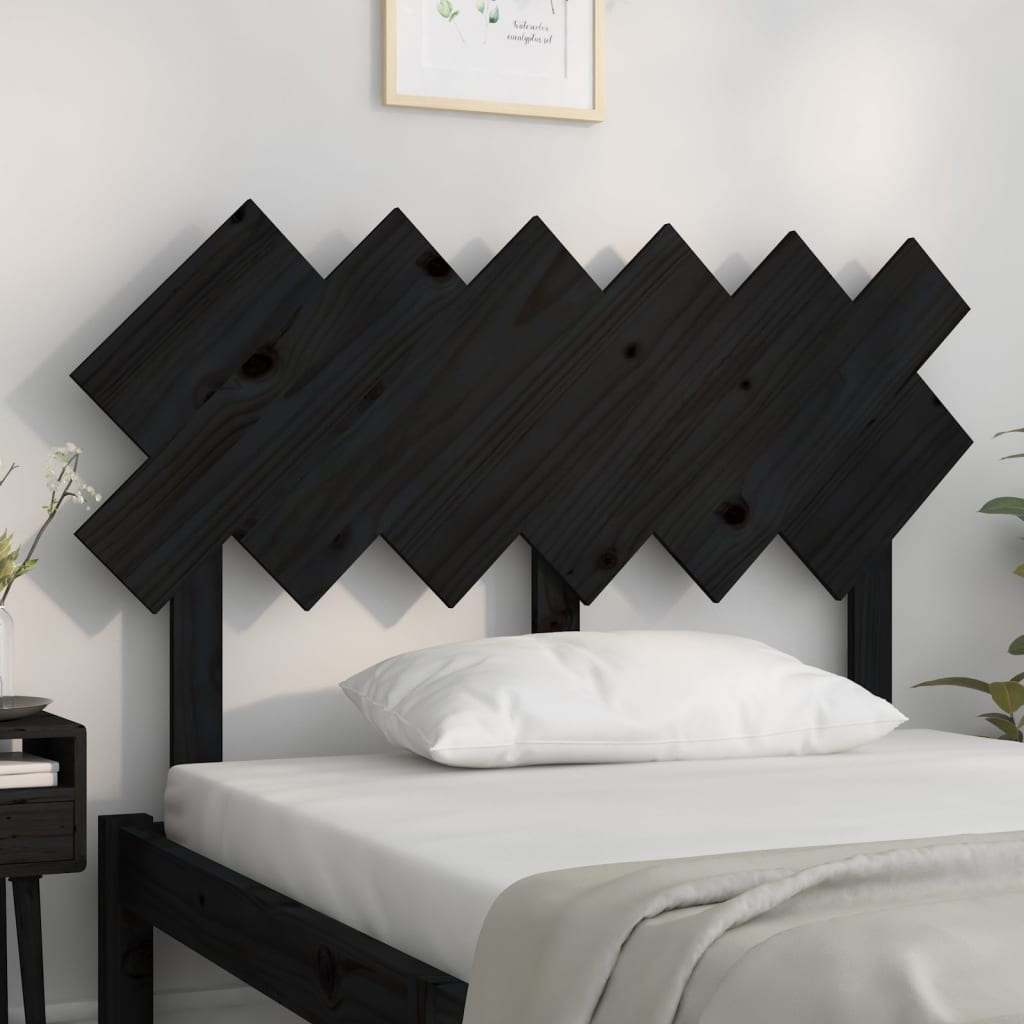 vidaXL Testiera per Letto Nera122,5x3x80,5cm in Legno Massello di Pino