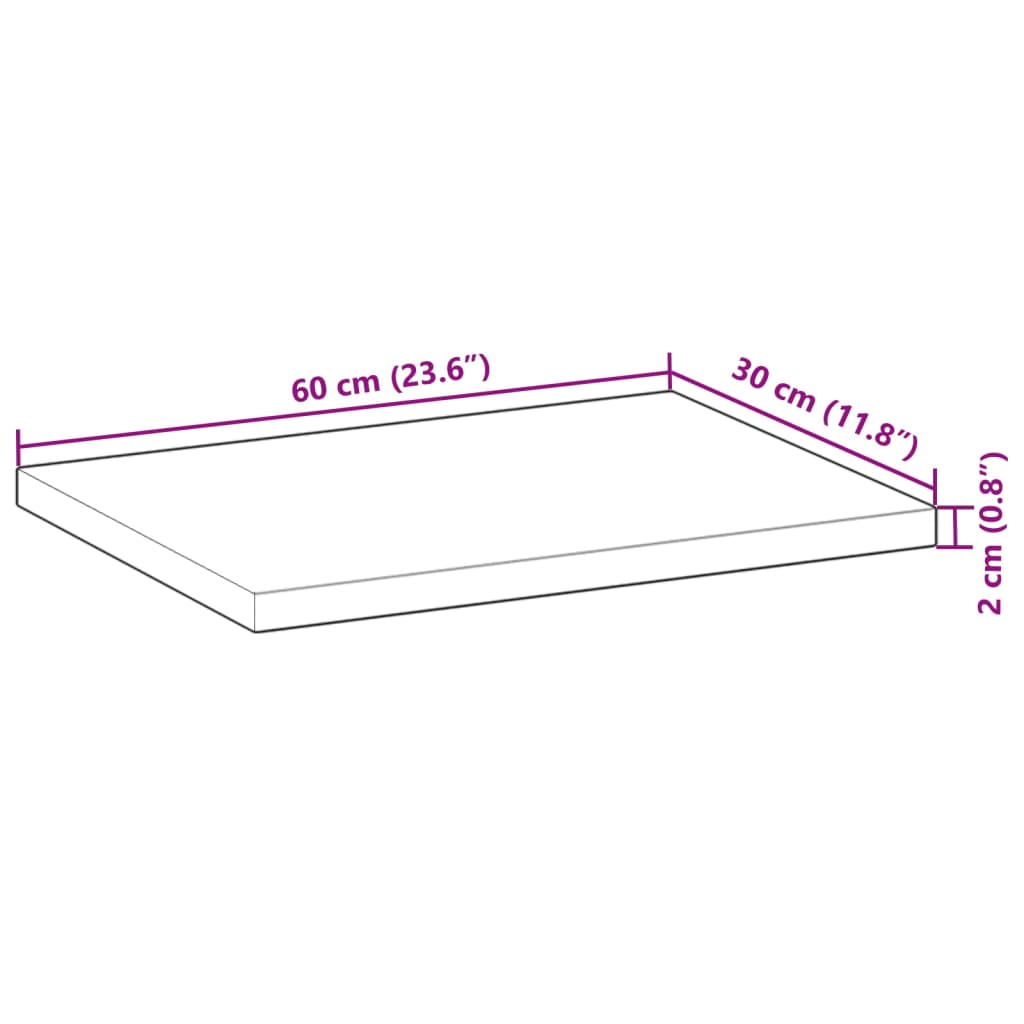 vidaXL Mensole da Parete 3 pz 60x30x2 cm Legno Acacia Non Trattato