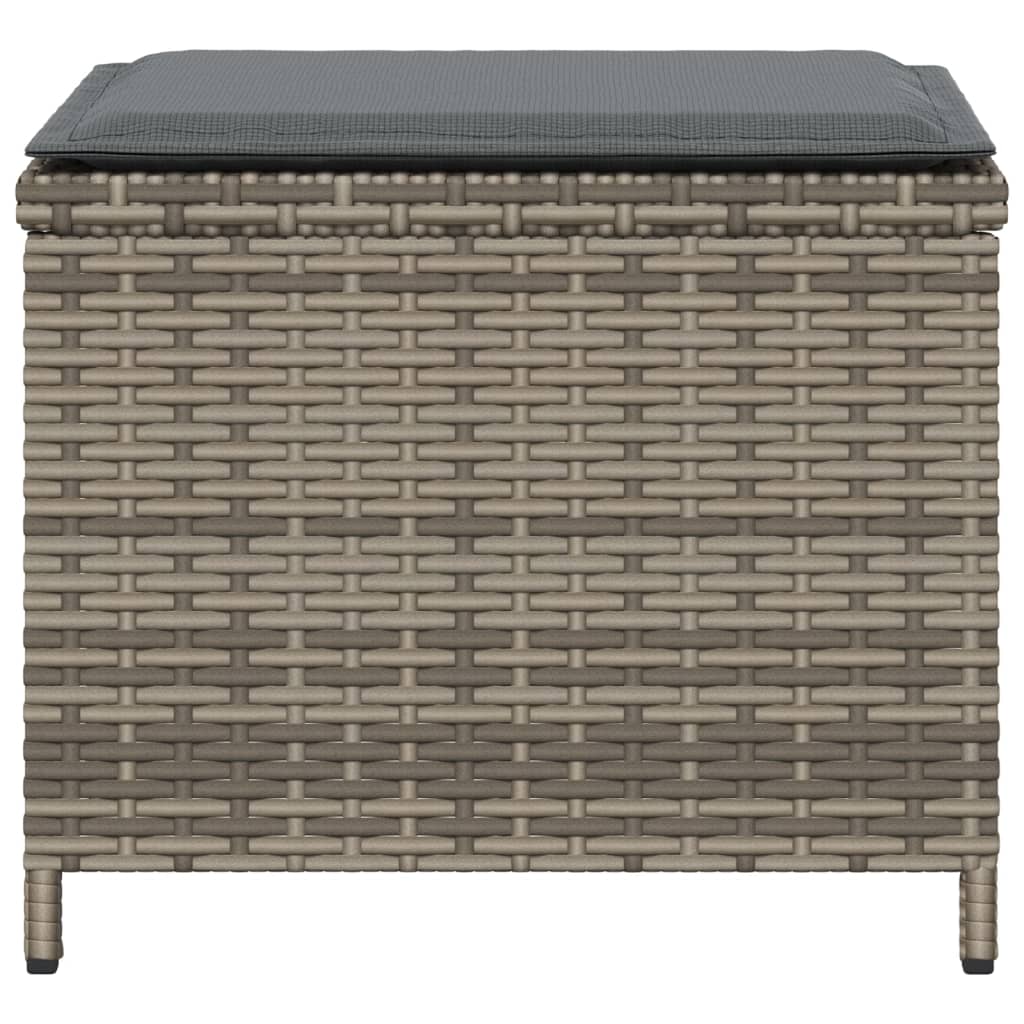 vidaXL Sgabelli Giardino con Cuscini 4 pz Grigi 40x40x35 cm Polyrattan