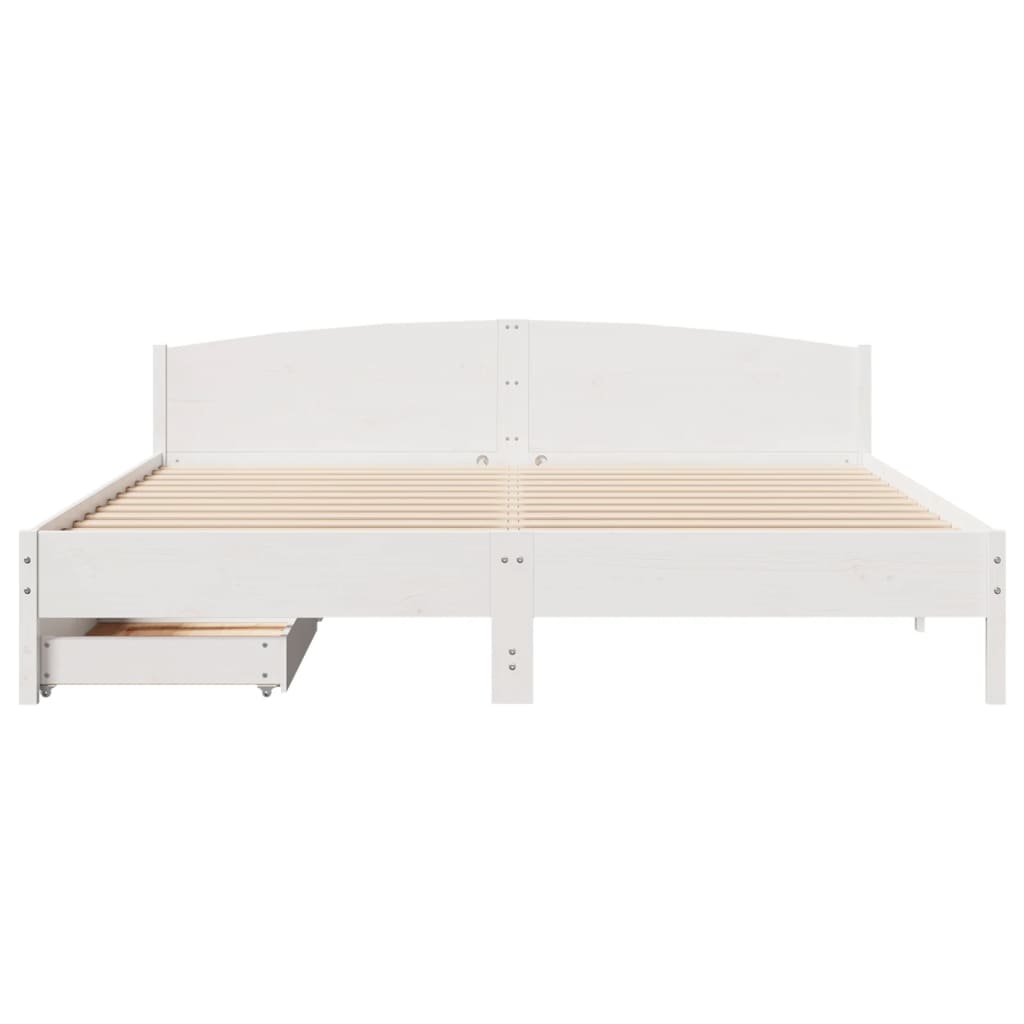 vidaXL Letto senza Materasso Bianco 180x200 cm Legno Massello di Pino