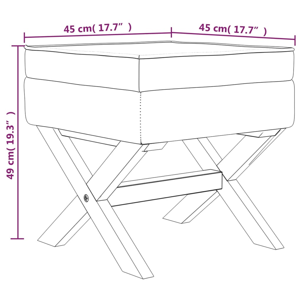 vidaXL Sgabello Portaoggetti Blu 45x45x49 cm in Velluto