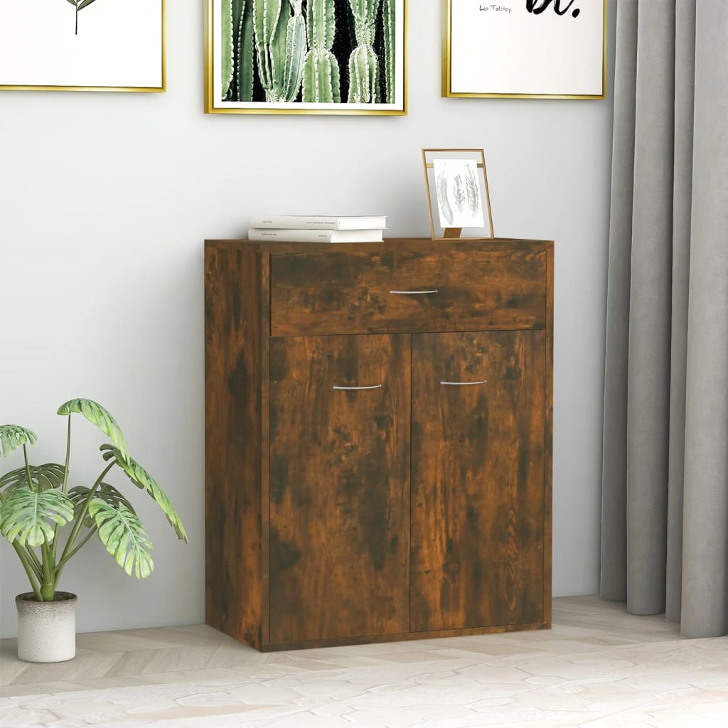 vidaXL Credenza Rovere Fumo 60x30x75 cm in Legno Multistrato