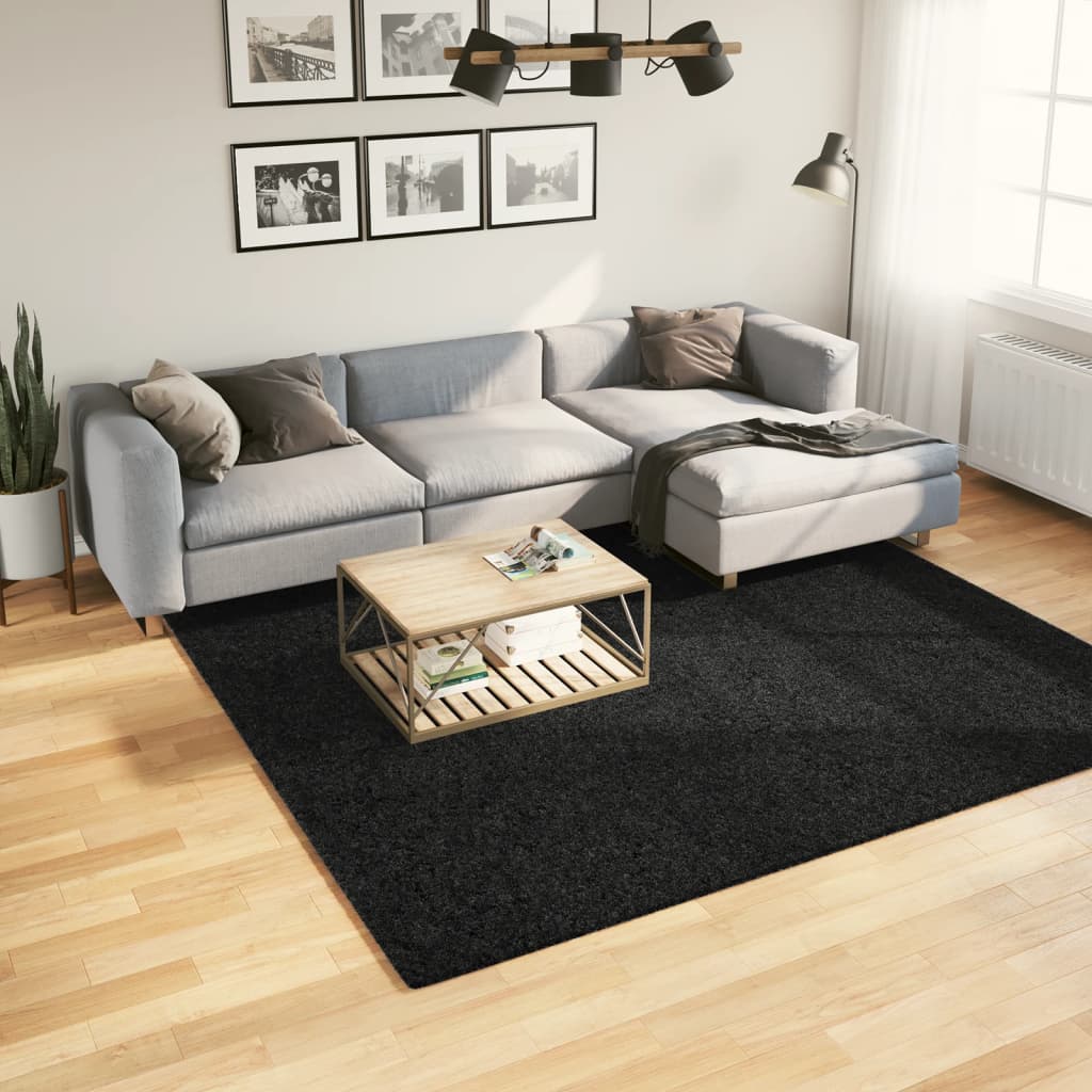 vidaXL Tappeto Shaggy PAMPLONA a Pelo Lungo Moderno Nero 240x240 cm