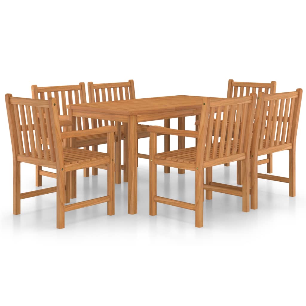 vidaXL Set da Pranzo per Esterni 7 pz in Legno Massello di Teak