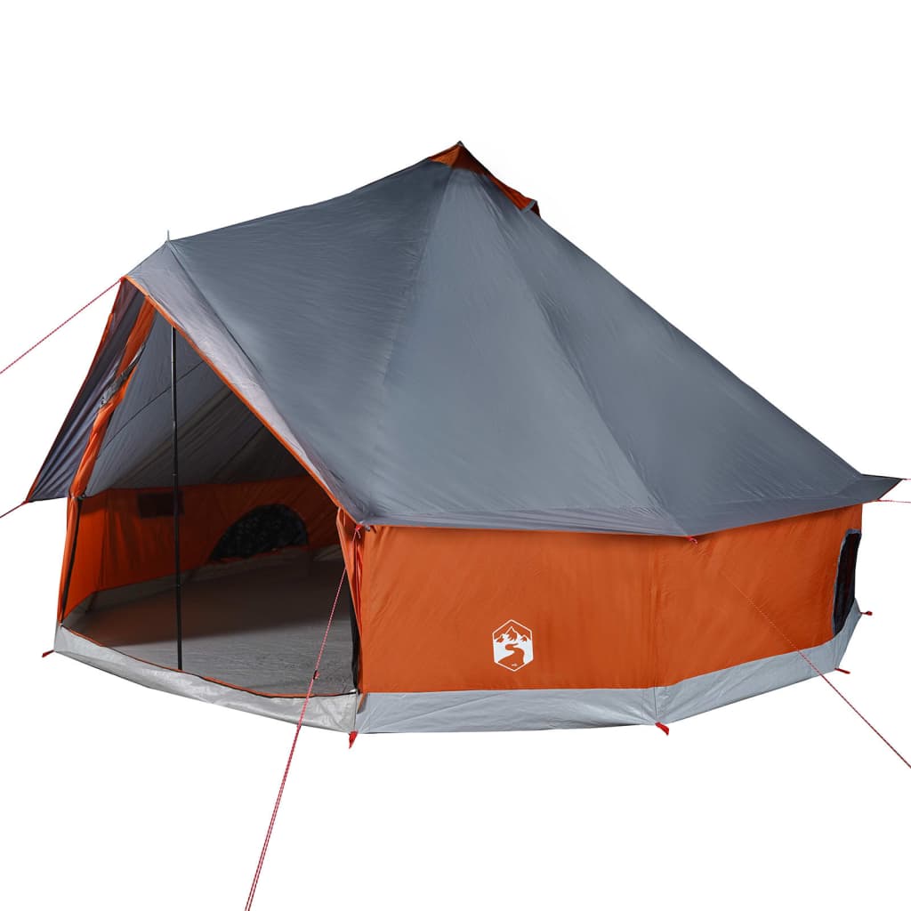 vidaXL Tenda Familiare Tipi 6 Persone Grigia e Arancione Impermeabile