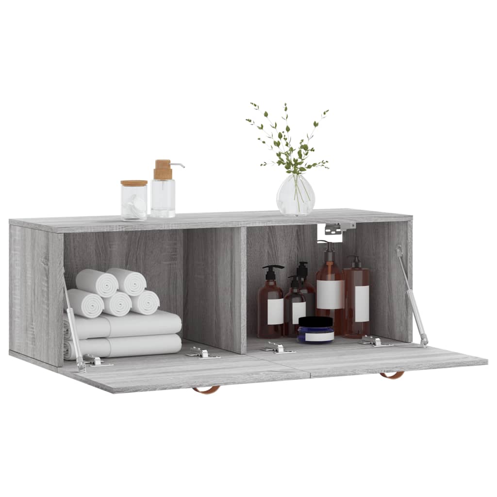 vidaXL Mobile a Parete Grigio Sonoma 100x36,5x35 cm Legno Multistrato