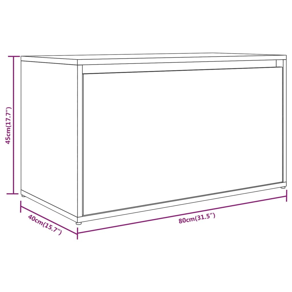 vidaXL Panca da Ingresso 80x40x45 cm Grigio Sonoma Legno Multistrato