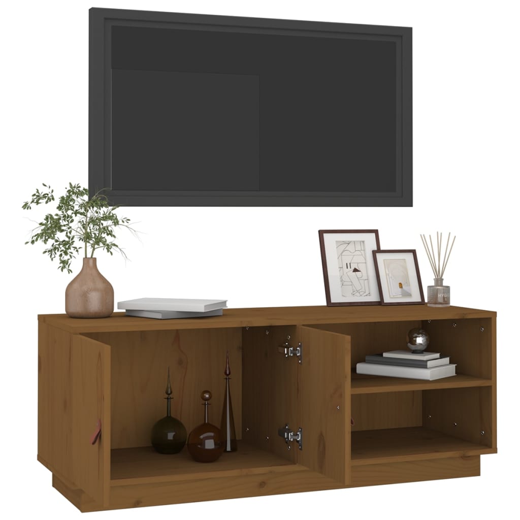 vidaXL Mobile Porta TV ambra 105x34x40 cm in Legno Massello di Pino