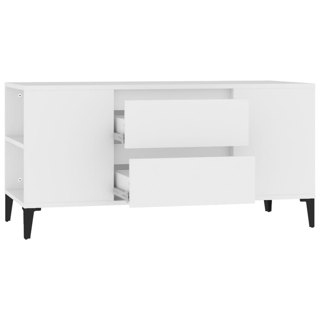 vidaXL Mobile Porta TV Bianco 102x44,5x50 cm in Legno Multistrato