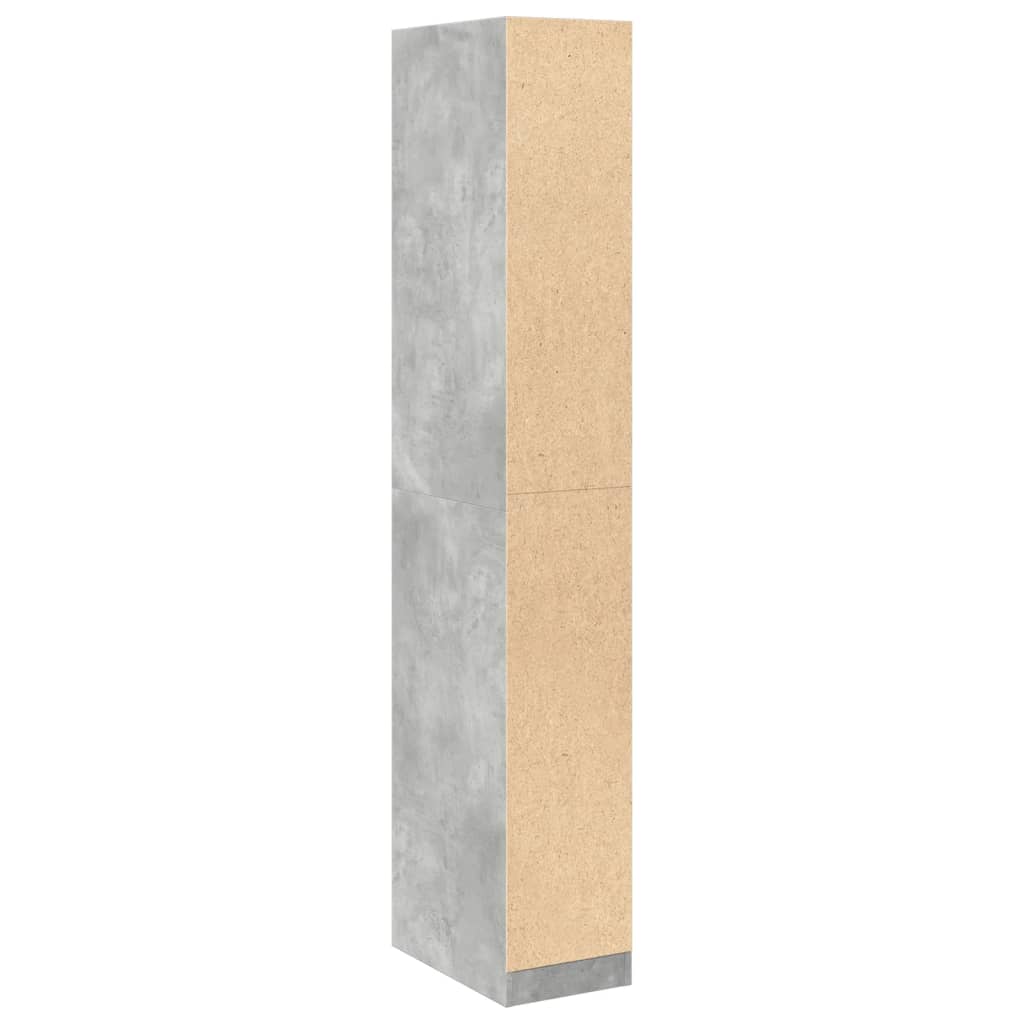 vidaXL Armadio Grigio Cemento 30x50x200 cm in Legno Multistrato