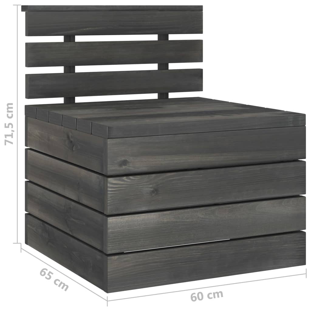 vidaXL Set Divani da Giardino su Pallet 8 pz Legno Pino Grigio Scuro