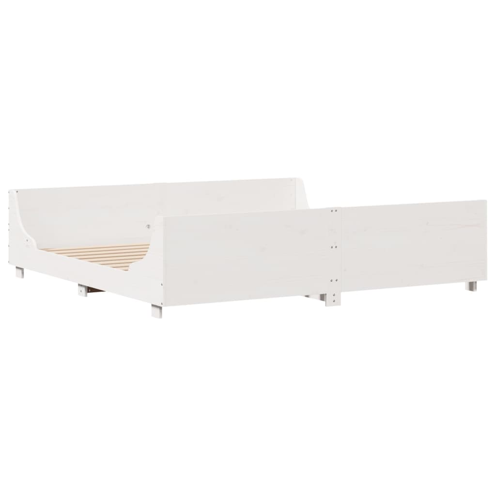 vidaXL Letto senza Materasso Bianco 180x200 cm Legno Massello di Pino