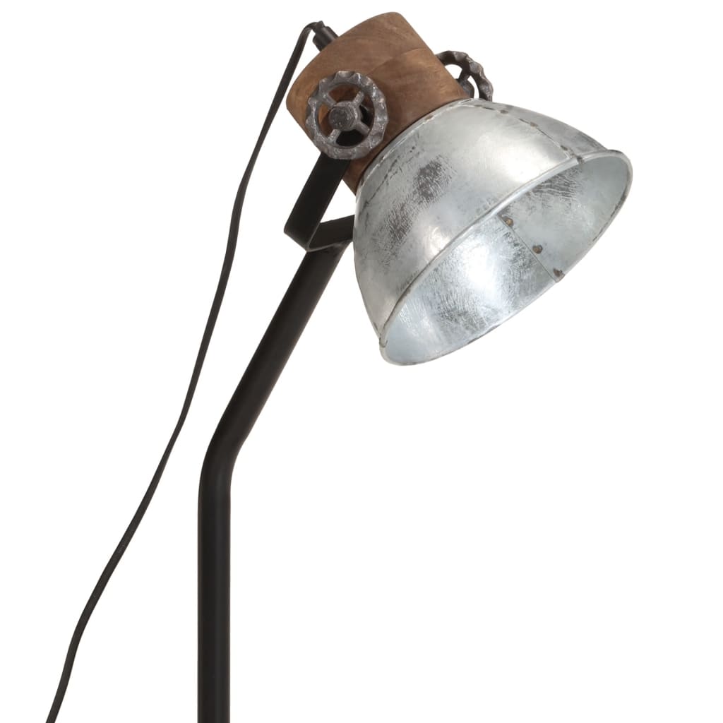vidaXL Lampada da Scrivania 25 W Argento Vintage 18x18x60 cm E27