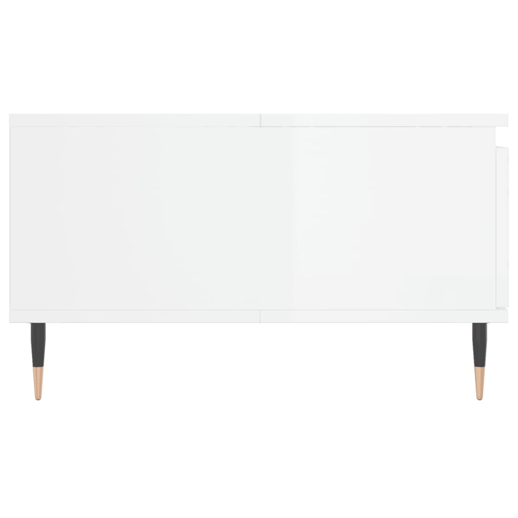 vidaXL Tavolino Salotto Bianco Lucido 90x60x35 cm in Legno Multistrato