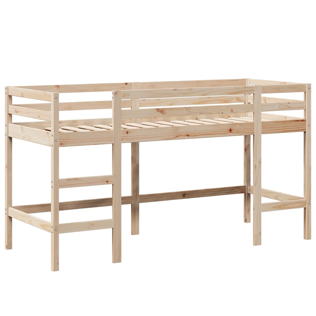 vidaXL Letto Soppalco con Scala e Tetto 80x200 cm Legno Massello Pino