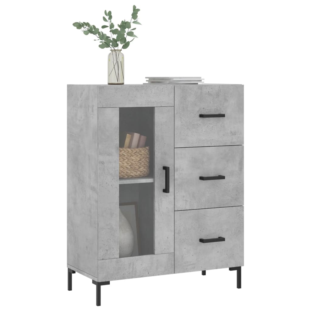 vidaXL Credenza Grigio Cemento 69,5x34x90 cm in Legno Multistrato