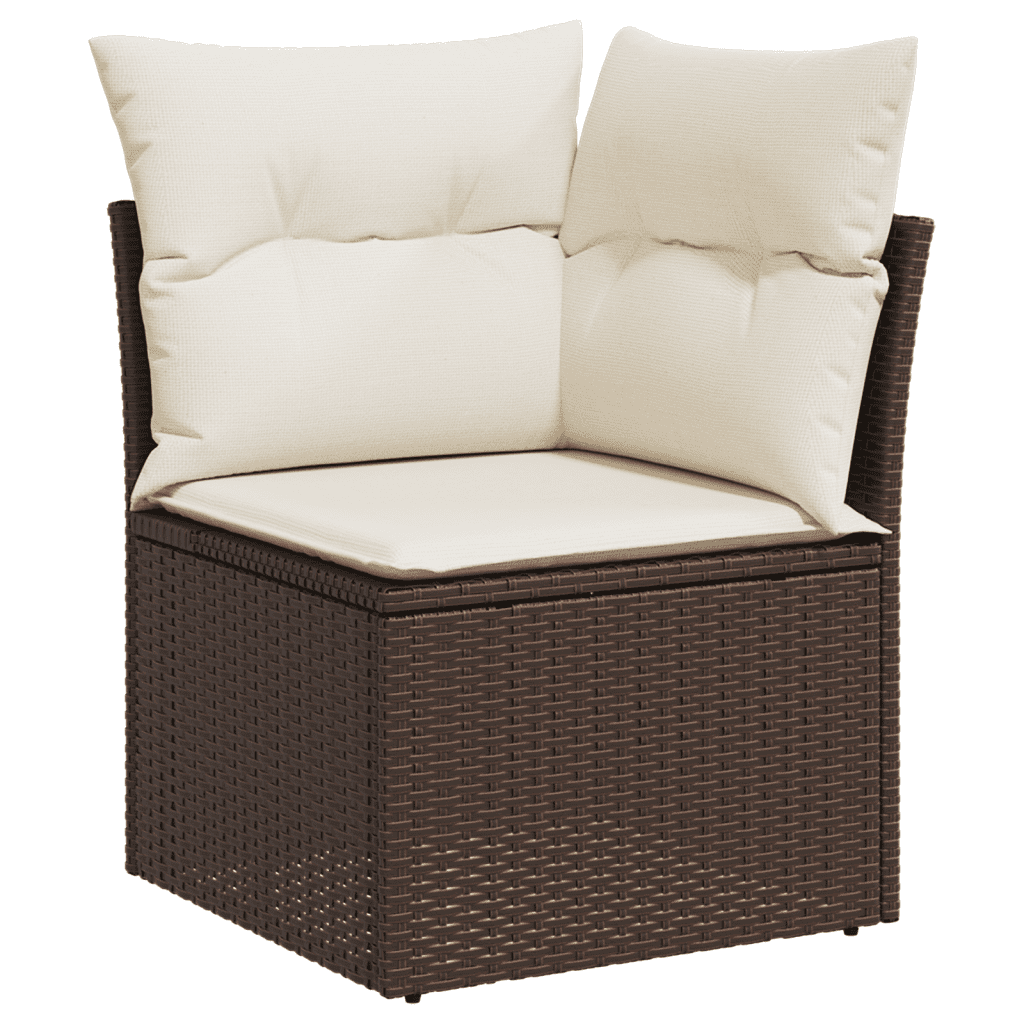 vidaXL Set Divani da Giardino 13 pz con Cuscini Marrone in Polyrattan