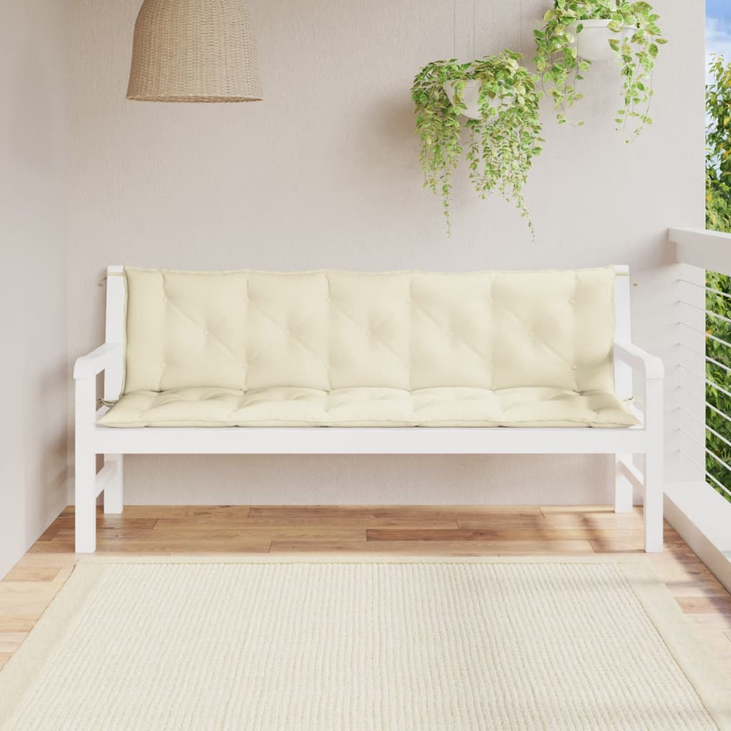 vidaXL Cuscino per Panca Bianco Crema 180x(50+50)x7 cm Tessuto Oxford