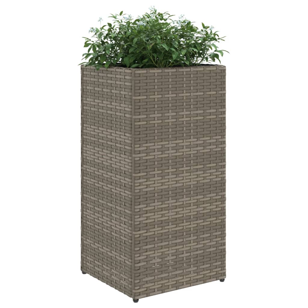 vidaXL Fioriera da Giardino Grigia 30x30x60 cm in Polyrattan