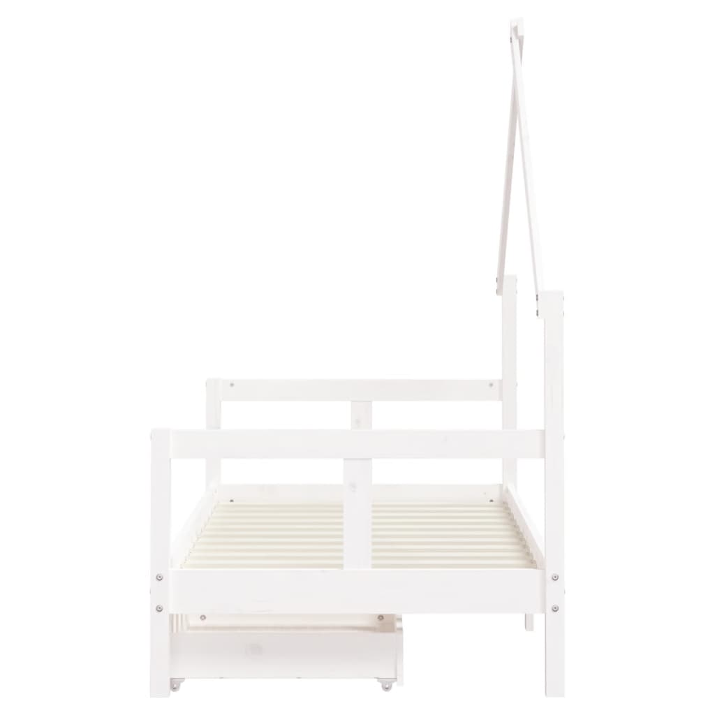 vidaXL Giroletto Bambini con Cassetti Bianco 80x160 cm Massello Pino