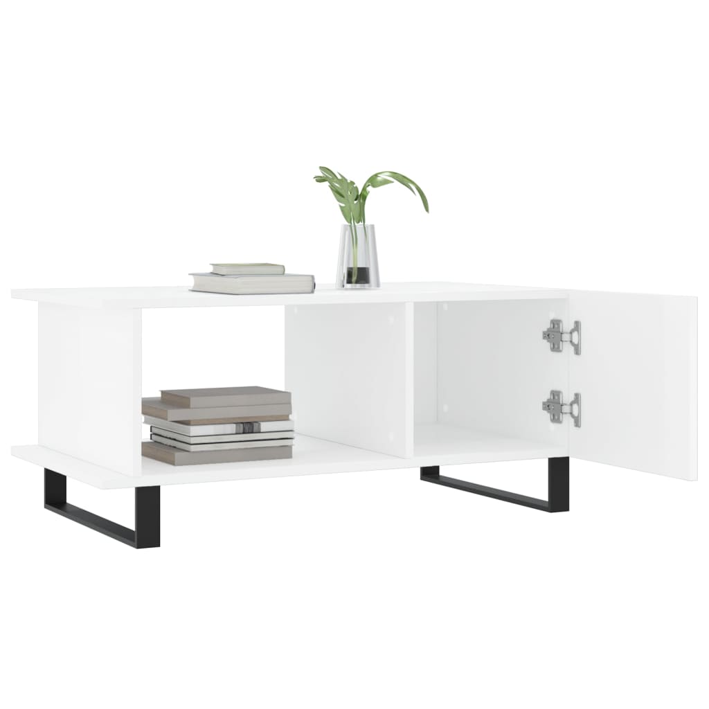 vidaXL Tavolino da Salotto Bianco Lucido 90x50x40 cm Legno Multistrato