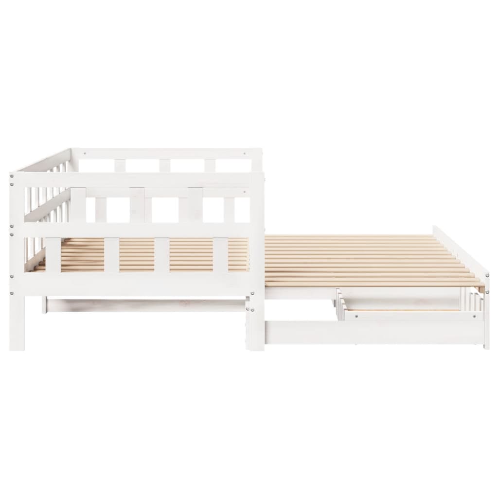 vidaXL Dormeuse Letto Estraibile e Cassetti Bianco 90x190cm Legno Pino