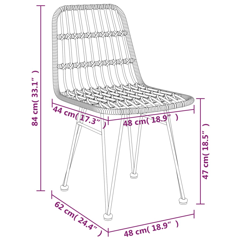 vidaXL Set da Pranzo da Giardino 5 pz in Polyrattan