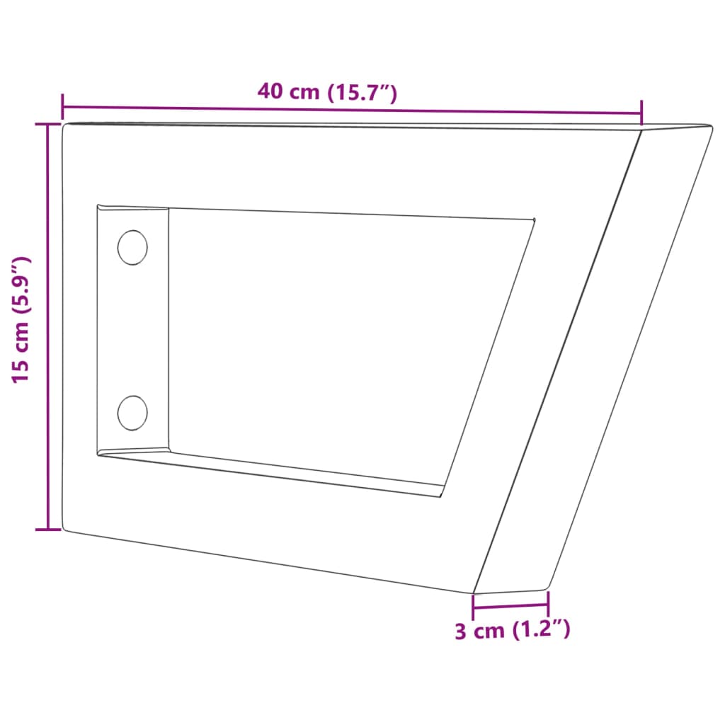 vidaXL Reggimensole per Lavabo 2 pz Bianche Trapezio in Acciaio