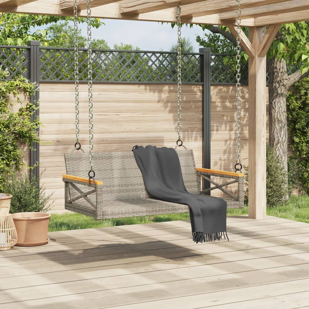 vidaXL Panchina Dondolo Grigia 109x62x40 cm in Polyrattan